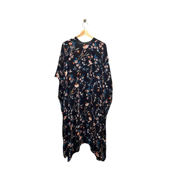 Torrid Floral Maxi Kimono Cardigan Black Size 3/4 Boho Fall Hippie Festival Cute - Picture 10 of 12